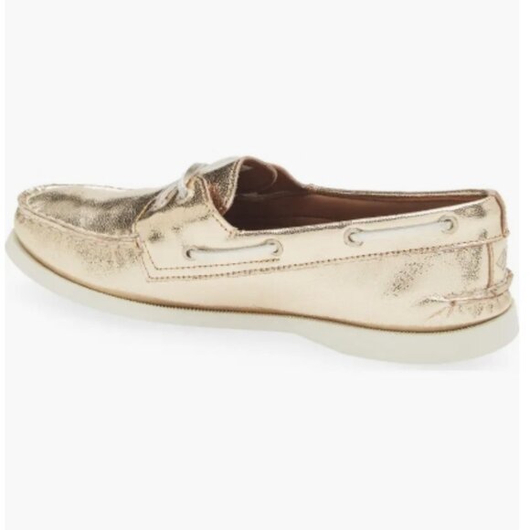 Sperry Authentic Original Boat Shoe – Gold Leather Crinkle – Women’s 9.5M – NWT - Picture 3 of 6